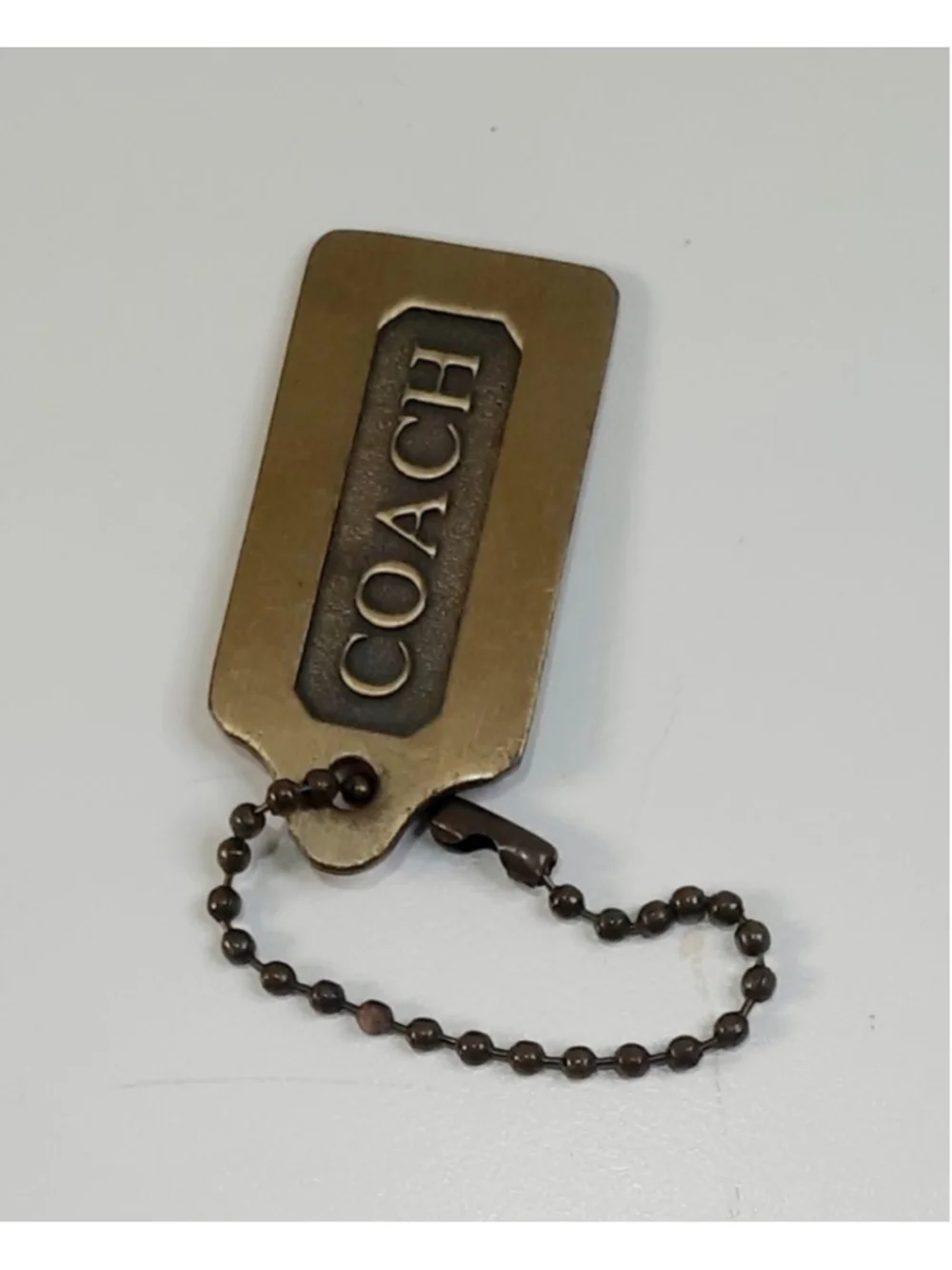 COACH Vintage Style BrassTone Metal Large Sized Hang Tag Purse Replacement Charm